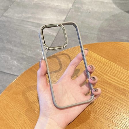 Etui til iPhone 17 Air Titanium Guld Skjold Gennemsigtig Metal Linse Stødsikker