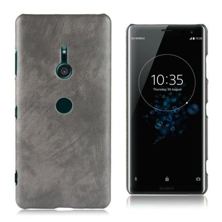 Sony Xperia XZ3 liitsihedelm pintainen synteetti nahkainen muovi pohjainen suojakuori - Harmaa Silver grey