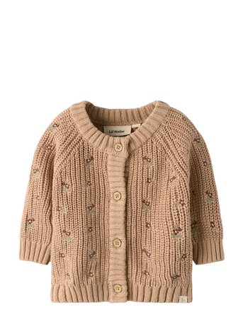 Lil'Atelier Nbfemlen Emb Ao Ls Knit Card Lil - Beige - 56
