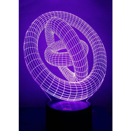 3D-ring nattlampa LED-illusion lampa sängbord bordslampa, 7 tum