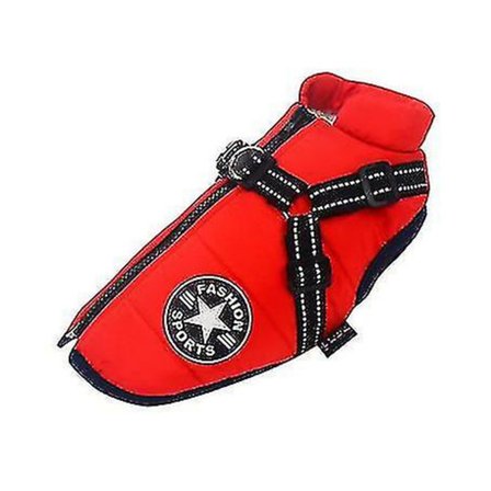 Stor hundjacka med sele Vintervarma hundkläder Vattentät