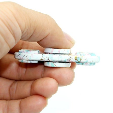 Speciel Keramisk Trykt Håndspinner To Blade Finger Legetøj Til Stressaflastning