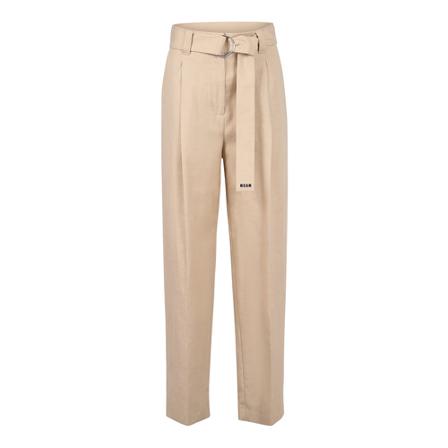 Msgm, belted trousers Beige, Dames, Maat:S