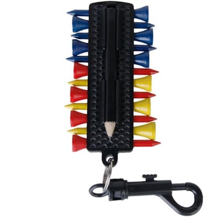 Golf Tee Holder Sæt med Tees, Markører, Divot Tool og Blyant