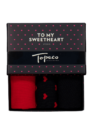 Topeco 3-Pack Socks Valentine Box Strumpor Herr Svart 41-45