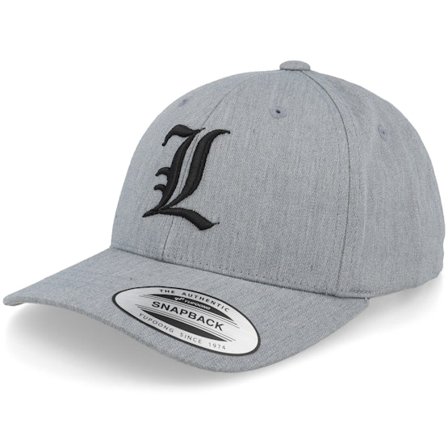 Kiddo Cap - Kids L Letter 3d Heather Grey Adjustable Adjustable Grey Cap - @ Hatstore