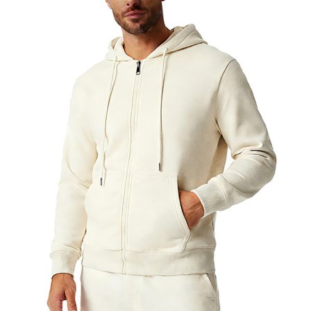 Fleecehettegenser med full glidelås for menn