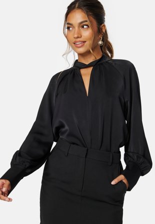 VILA Elma Halterneck L/S Top Black Klær