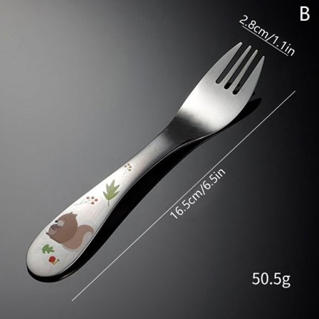 1/4 stk Barn Lery Tegneseriemønster Snideri Barneservise e Spoo B