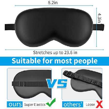 Sömnduk, Set med 2 Ögonlappar Sömnduk för Sovning Ultra Mjuk