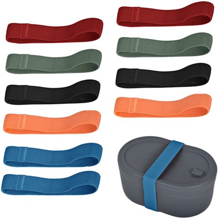 10x Madkasse Elastikker Bento Box Bælte Madkasse Elastikker Fastgørelsesremme Elastisk Madkasse Tape Forseglingsbånd til Bento Bokse Til Opbevaring