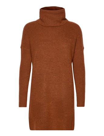 Onljana L/S Cowlnck Dress Wool Knt Dresses Knitted Dresses Brun ONLY