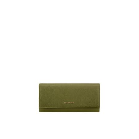 Coccinelle, Metallic Soft Wallet Zielony, Kobieta, Rozmiar: ONE Size