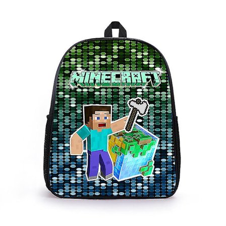 Minecraft Print Ryggsäck Stor kapacitet högkvalitativ ryggsäck