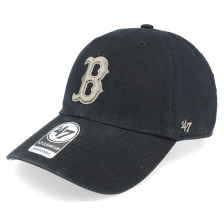 47 Brand - MLB Musta unconstructed Lippis - Boston Red Sox MLB Ballpark Camo Clean Up Black Dad Cap @ Hatstore