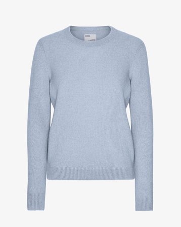 Women Classic Merino Wool Crew - Polar Blue L