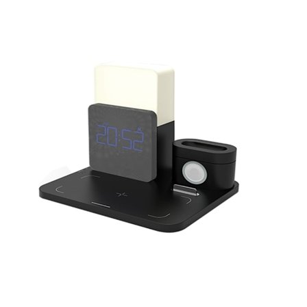 Trådlös Laddare LED Sänglampa Qi Snabb Laddningsbas För iPhone 13 12 Airpods 1 65 Klocka