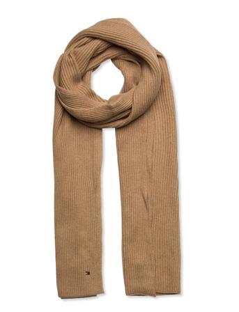 Essential Flag Knit Scarf Accessories Scarves Winter Scarves Beige Tommy Hilfiger