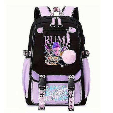 K-Pop Demon Hunters Anime Skolesekk Søt Tegneserie Print Veske for Studenter-Perfekt
