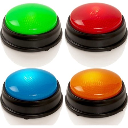 Quiz Buzzer-set för 4 spelare med ljus och ljud för spelkvällar [JSR]