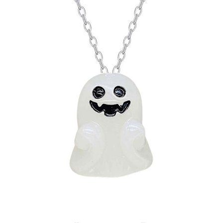 Självlysande Spöksmycken - Spökhalsband Örhängen Tillbehör Söt Harts Självlysande Spöke Berlock för Halloween Qinghai