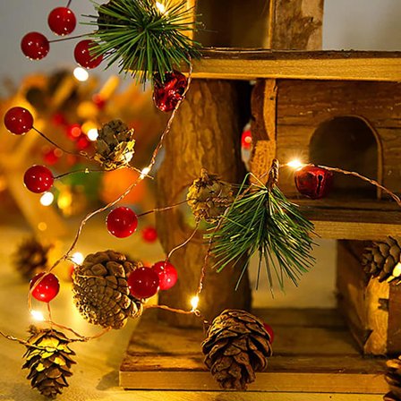 LED lyskrans julekonglekrans