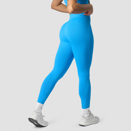 ICANIWILL Ribbed Define Seamless Tights, Azure Blue