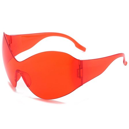 Futuristiska solglasögon Trendiga båglösa Wrap Around Y2K-solglasögon