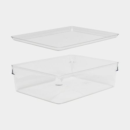 Opbergdoos met deksel Nordiska Plast Flexible Clear, glashelder, 310 x 235 x 91 mm, 5 liter