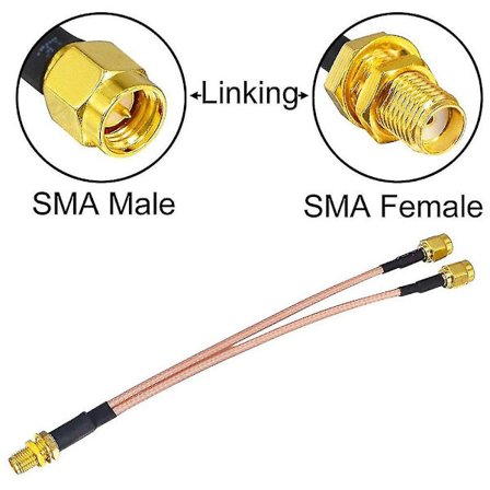 Wifi-antenn koaxialkabel hona till Y-typ 2xsma hane rak splitter kombiner förlängning pigtail
