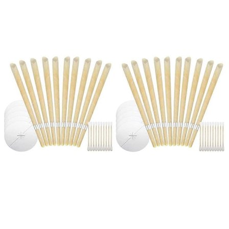 20 stk. Naturlige ørelys av bivoks for fjerning av ørevoks, ørelys for ørelysbehandling, ørerenselys, rengjøringssett for ørevoks