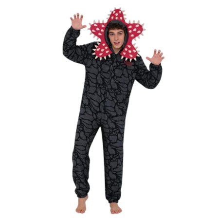 Demogorgon Kostyme Onesie - Stranger Things Fleece Pyjamas, Varm Halloween Jule-nattøy