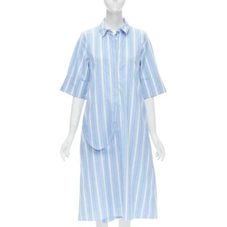 Jil Sander Pre-owned, Pre-owned Cotton dresses Blauw, Dames, Maat:S,Katoen,streep