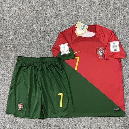 Portugal #7 Ronaldo Fotballdrakt 22-23, Original Replika for Barn & Voksne