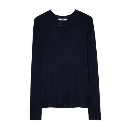 Zadig & Voltaire, Long Sleeve Tops Blauw, Heren, Maat:L