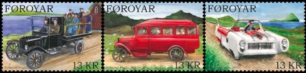 Færøerne - Veteranbiler - Postfrisk sæt 3v