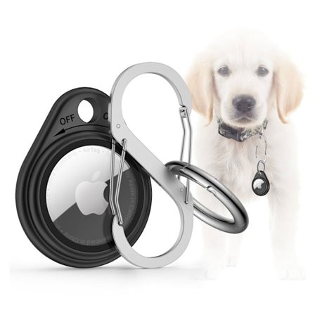 AirTags gennemsigtigt glas + beskyttelsesdæksel - Sort