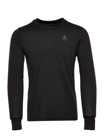 Odlo M Ls Crewneck 100% Merino Warm Base Layer Tops Svart Odlo