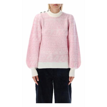 Ganni - Stickade Tröjor & Koftor - Rosa - Dam - Storlek: Xs, Dam, Storlek: XS