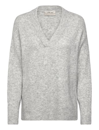 Cream Crmerle Oz V-Neck Pullover - Grey - S
