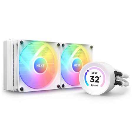NZXT Kraken Elite 240 RGB White - 240mm AIO vannkjøling med LCD-skjerm og RGB-vifter