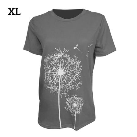 Dam T-shirt Print Rundhalsad Kortärmad Lös Topp,