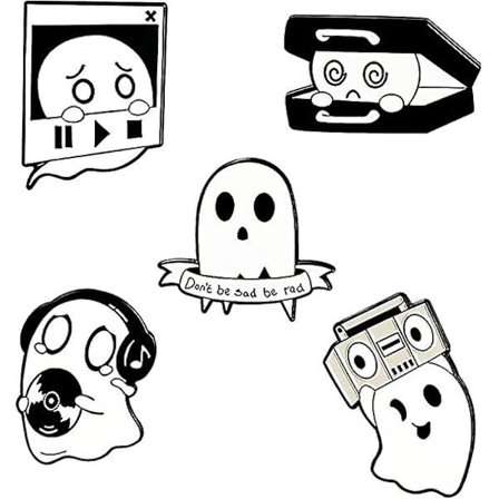 GHYT Söt emalj pin bulk set, roliga anime pin för ryggsäckar estetiska, tecknade knappar för jackor