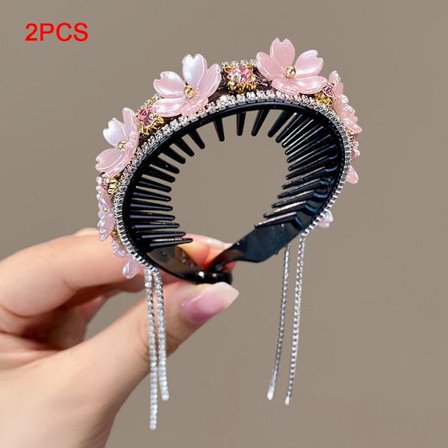 2 STK Hestehale Hårklør Hårklemmer ROSA