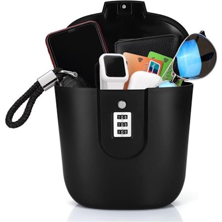 Låsbar sikkerhedstaske mod tyveri - Bærbar sikkerhedstaske - Sikker til rejser og strand - med tal - til stranden, ca,y