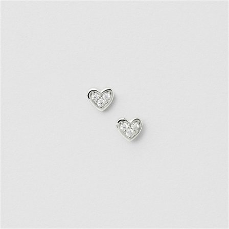 Bling Heart Studs - Sterling Silver - Safira