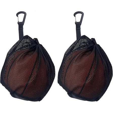Boldnet, boldtaske, 2-pak fodboldnet med snøre, sammenklappeligt net, kan rumme 1 bold, til opbevaring og transport af basketball, fodbolde og voll...