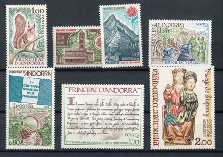 Fransk Andorra 1978 - YT 267/273 - Postfrisk