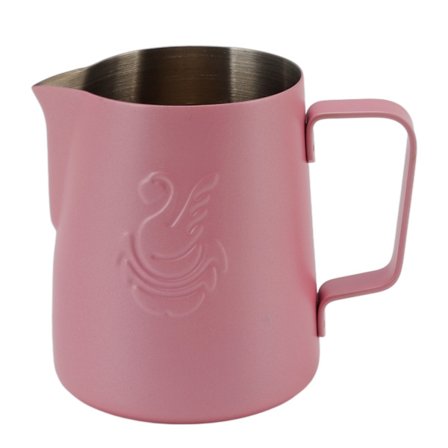 Pink 420ml Mælkeskumningskande 304 Rustfrit Stål Kaffe Dampende Kande med Håndtag