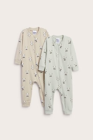 Kappahl | Djurmönstrad pyjamas 2-pack Beige 92 | Beige